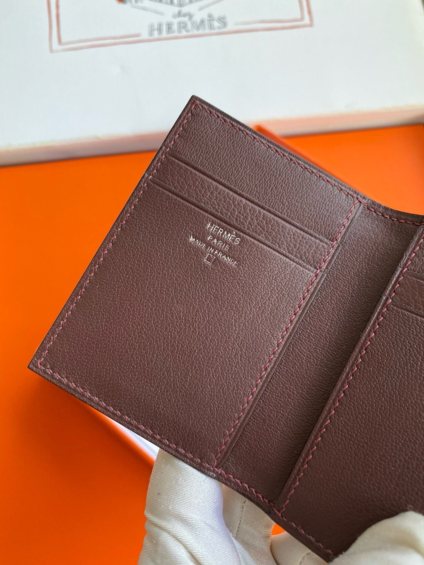 Hermes MC² Euclide Card Holder in Bordeaux Shiny Alligator Leather