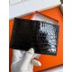 Hermes MC² Euclide Card Holder in Black Shiny Alligator Leather