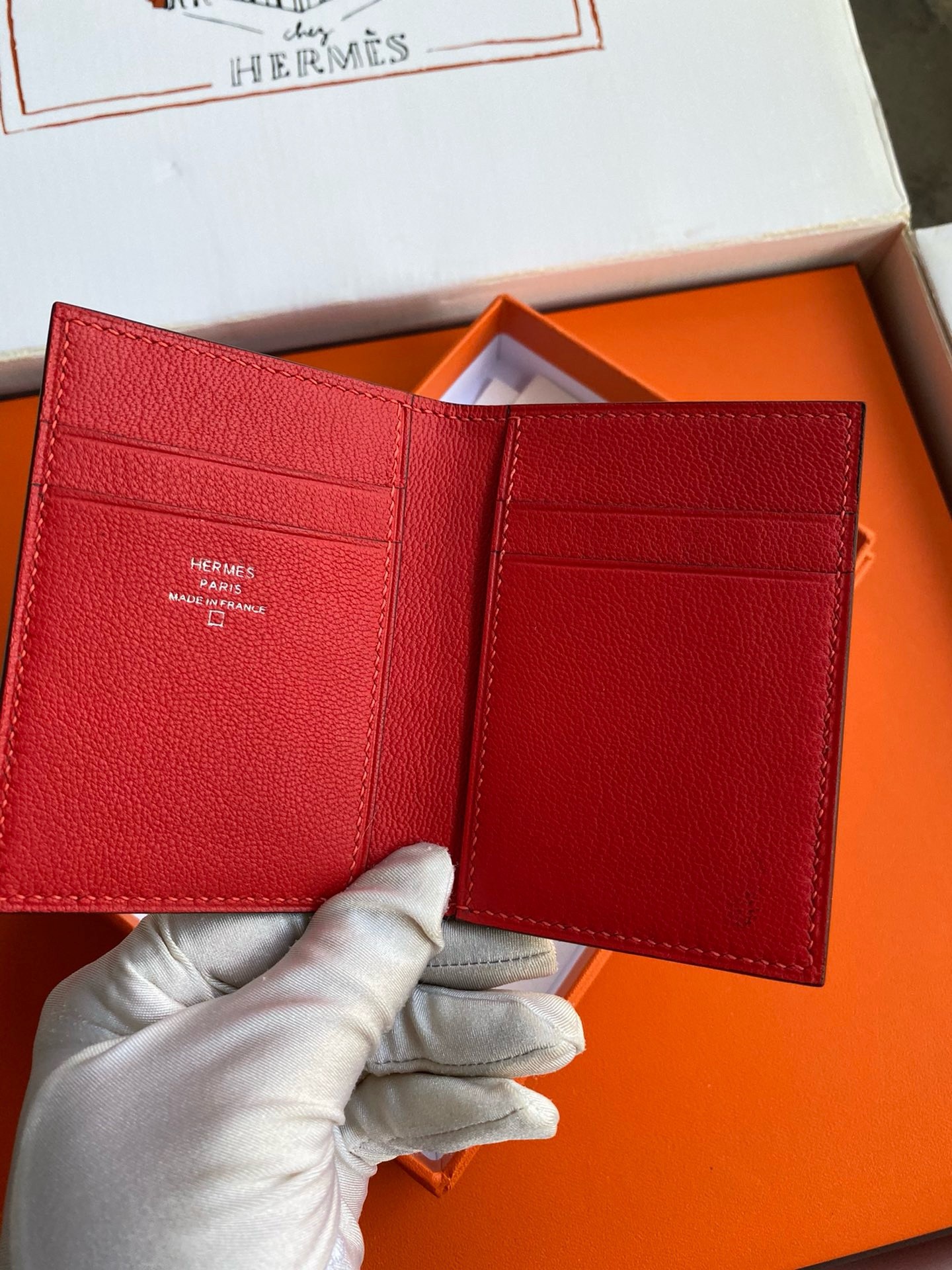 Hermes MC² Euclide Card Holder in Red Shiny Alligator Leather