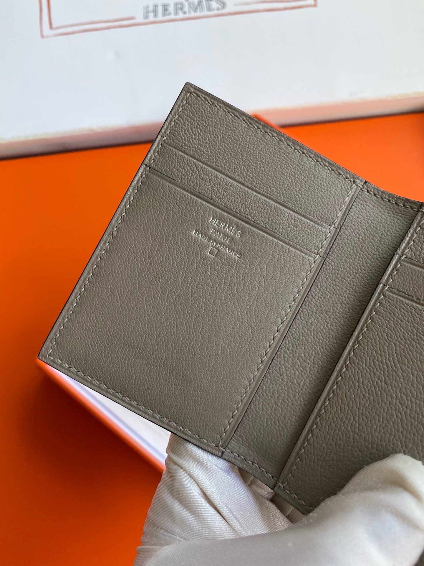 Hermes MC² Euclide Card Holder in Tourterelle Shiny Alligator Leather