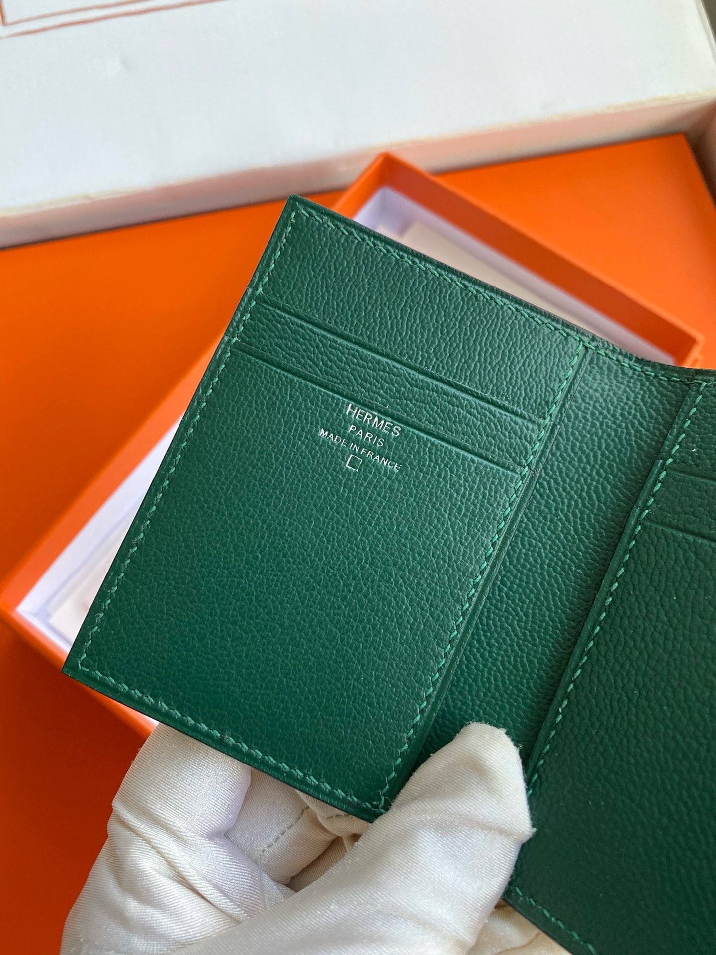 Hermes MC² Euclide Card Holder in Vert Emeraud Shiny Alligator Leather