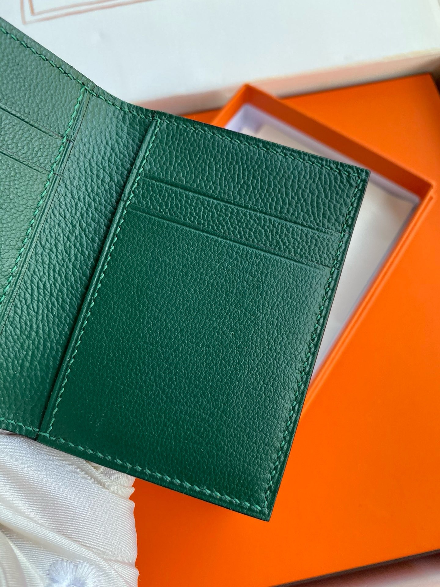 Hermes MC² Euclide Card Holder in Vert Fonce Shiny Alligator Leather