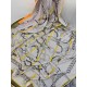 Hermes Grey/Yellow Panoplie Equestre Eyeliner Shawl 140