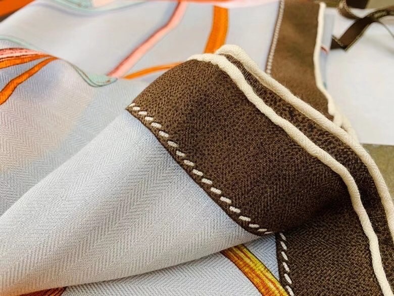 Hermes Beige Projets Carres Shawl 140