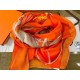 Hermes Orange Projets Carres Shawl 140