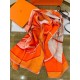 Hermes Orange Projets Carres Shawl 140