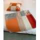 Hermes H Drapeau Blanket in Terracotta and Grey Cashmere