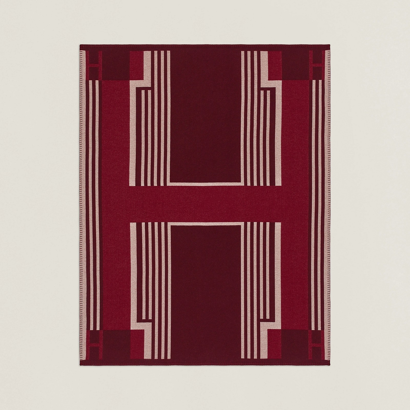 Hermes Ithaque Blanket in Bordeaux Wool and Cashmere