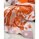 Hermes Avalon Epopee Blanket in Mandarine Wool and Cashmere