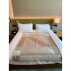 Hermes H Drapeau Blanket in Naturel and Grege Cashmere