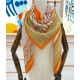 Hermes Orange Dressage Tressage Shawl 140