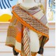 Hermes Orange Dressage Tressage Shawl 140