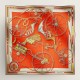 Hermes Orange Voitures en Equilibre Shawl 140