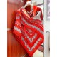 Hermes Red Zouaves et Dragons Bandana Shawl 140