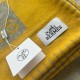 Hermes H Riviera Blanket in Yellow Wool and Cashmere