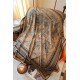 Hermes Caramel Tatouages Marins Bandana Shawl 140