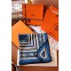 Hermes Blue Tatouages Marins Bandana Shawl 140