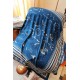 Hermes Blue Tatouages Marins Bandana Shawl 140