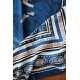 Hermes Blue Tatouages Marins Bandana Shawl 140