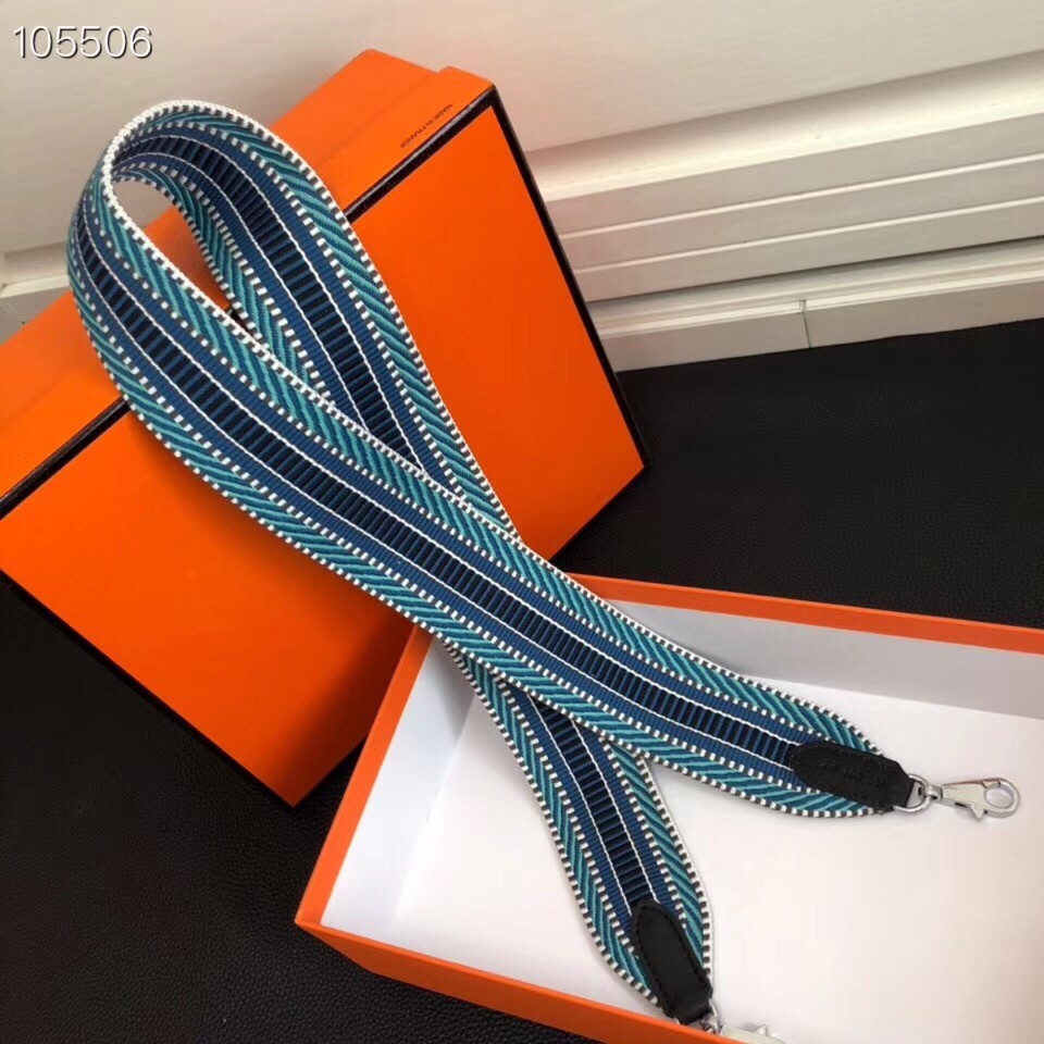 Hermes Sangle Cavale 50 mm Bag Strap Blue/Black