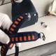 Hermes Navy Blue Tressage Cuir 25 MM Bag Strap