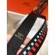 Hermes Noir Tressage Cuir 25MM Bag Strap