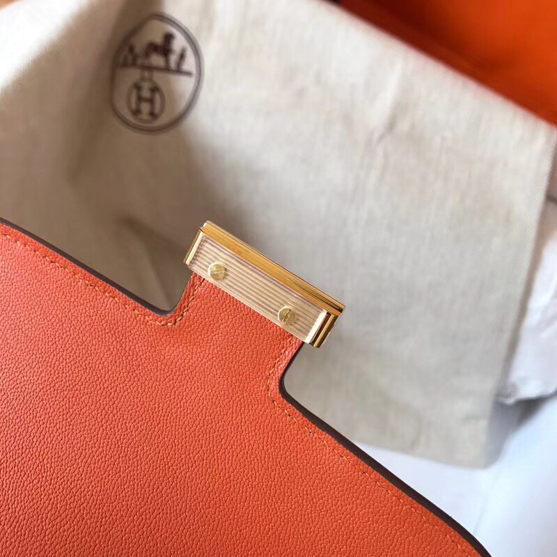 Hermes Mini Constance 18cm Orange Epsom Bag