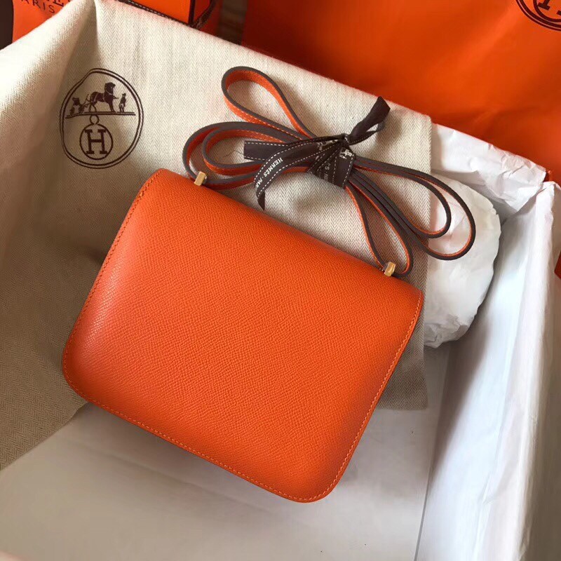 Hermes Mini Constance 18cm Orange Epsom Bag