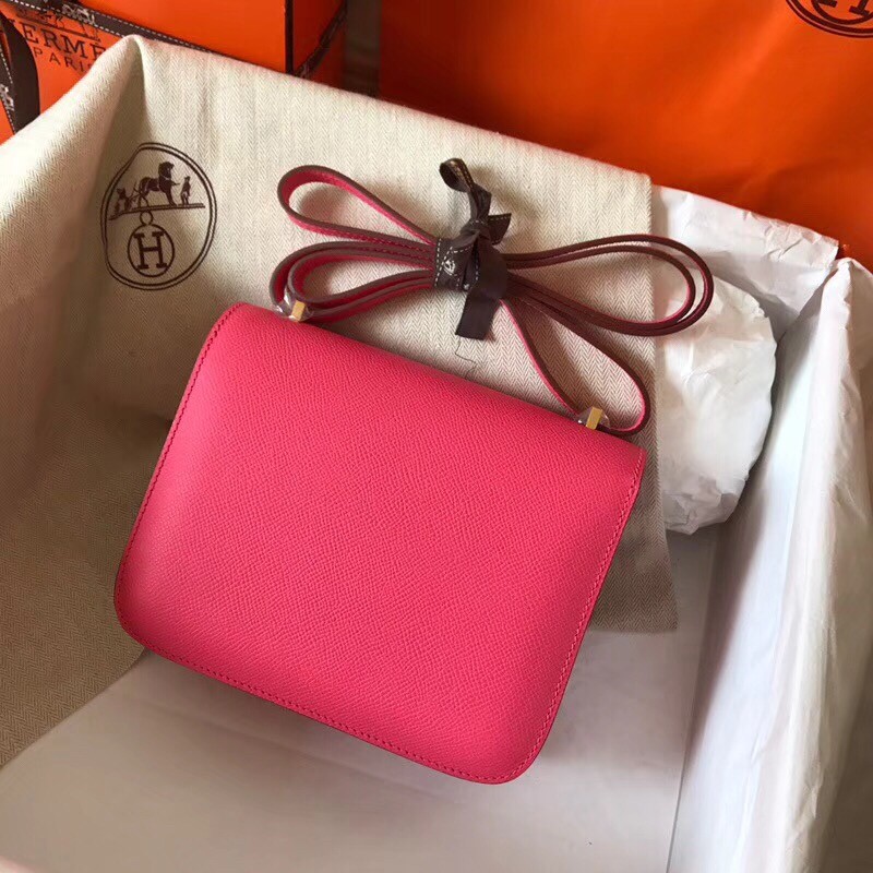 Hermes Mini Constance 18cm Rose Lipstick Epsom Bag