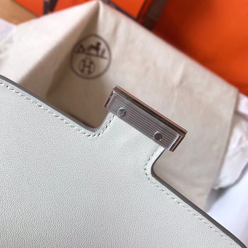 Hermes Mini Constance 18cm White Epsom Bag