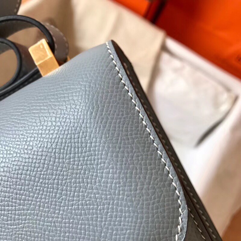 Hermes Epsom Constance 24cm Blue Lin Handmade Bag