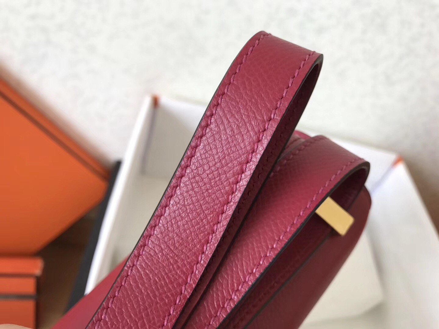 Hermes Epsom Constance 24cm Dark Red Handmade Bag