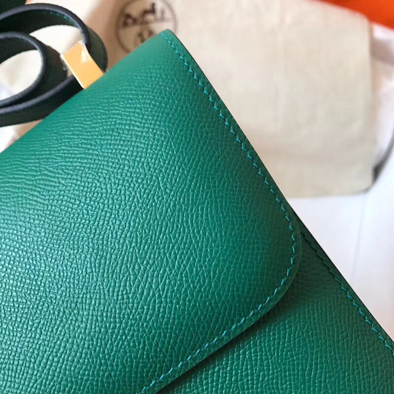 Hermes Epsom Constance 24cm Malachite Handmade Bag