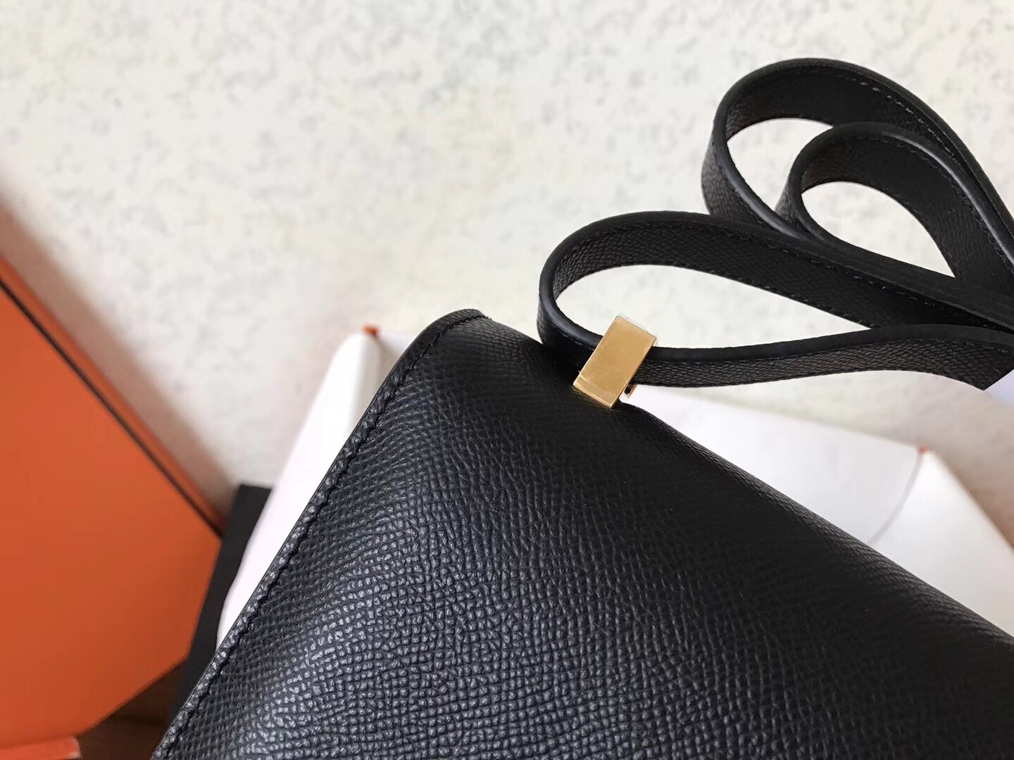 Hermes Epsom Constance 24cm Black Handmade Bag