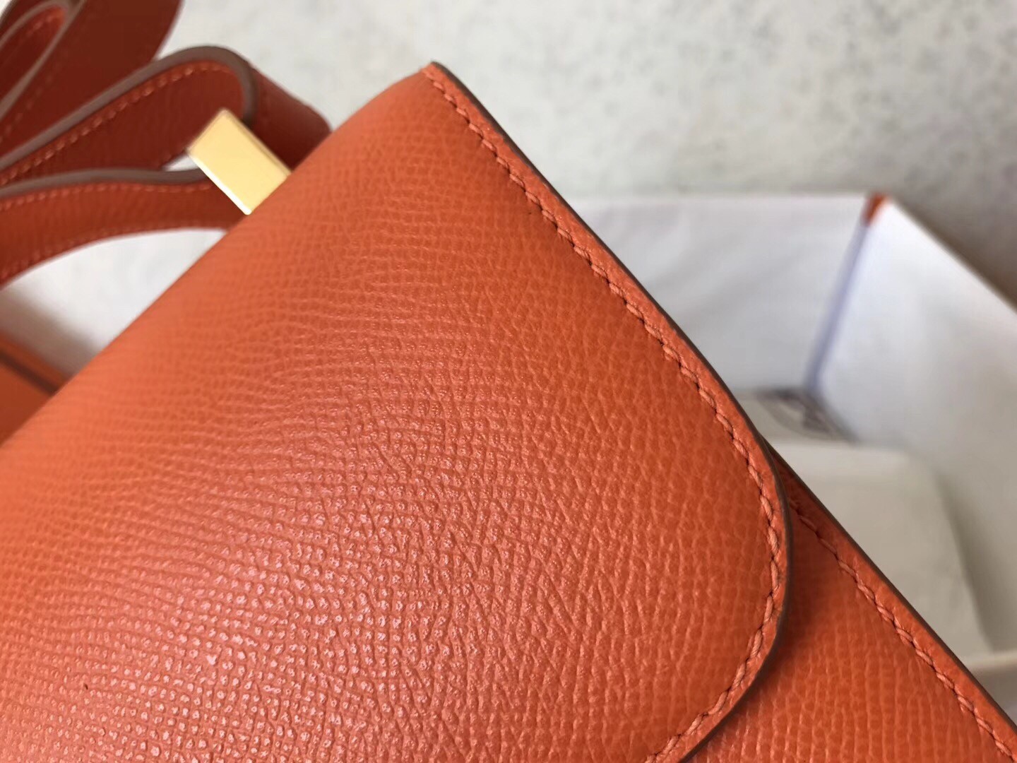 Hermes Epsom Constance 24cm Orange Handmade Bag