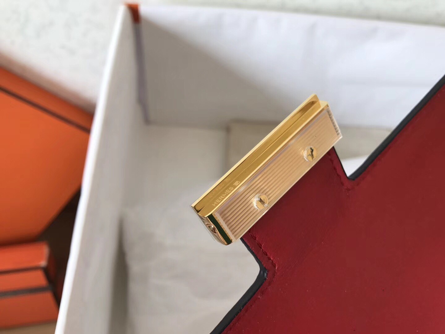 Hermes Epsom Constance 24cm Red Handmade Bag