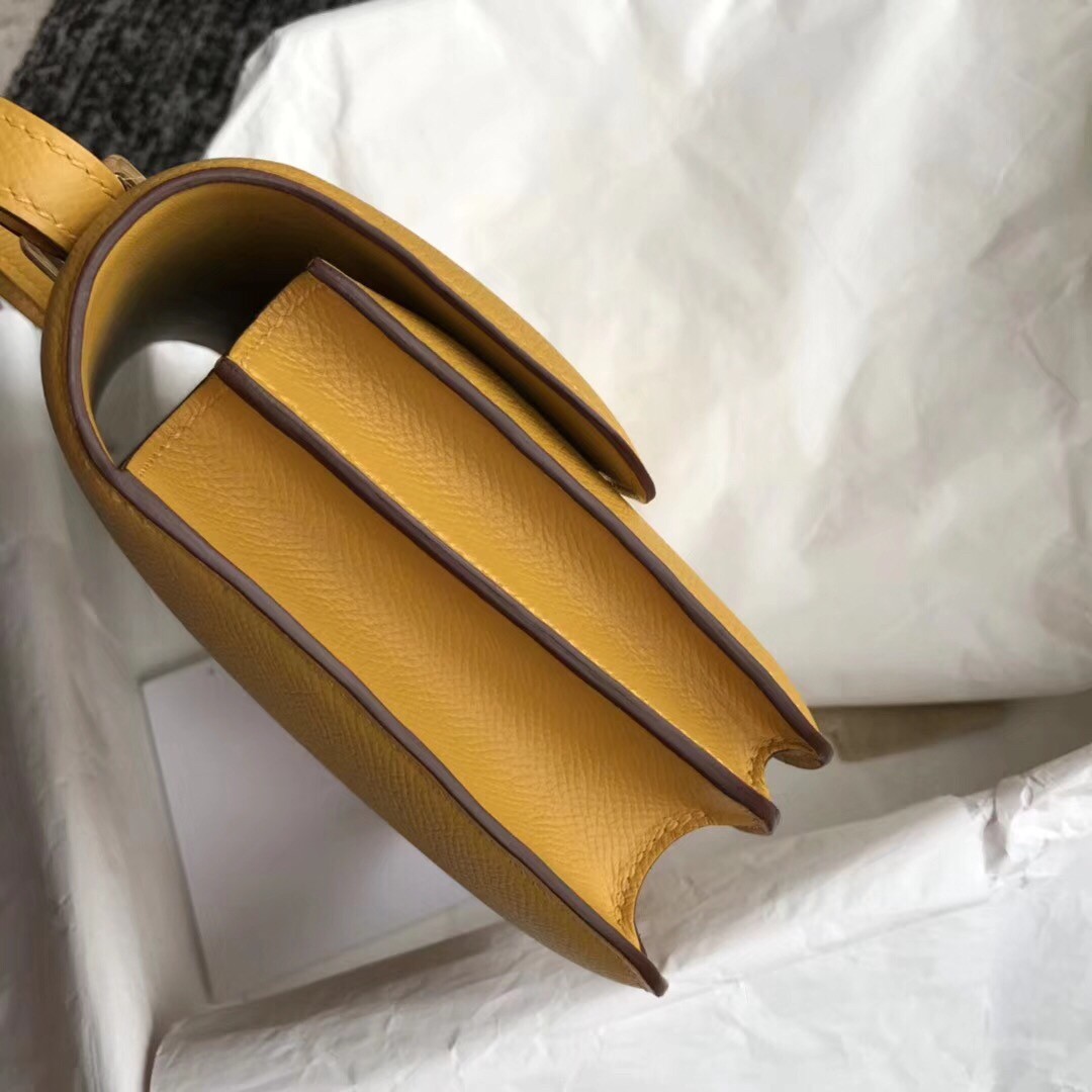 Hermes Epsom Constance 24cm Jaune Handmade Bag