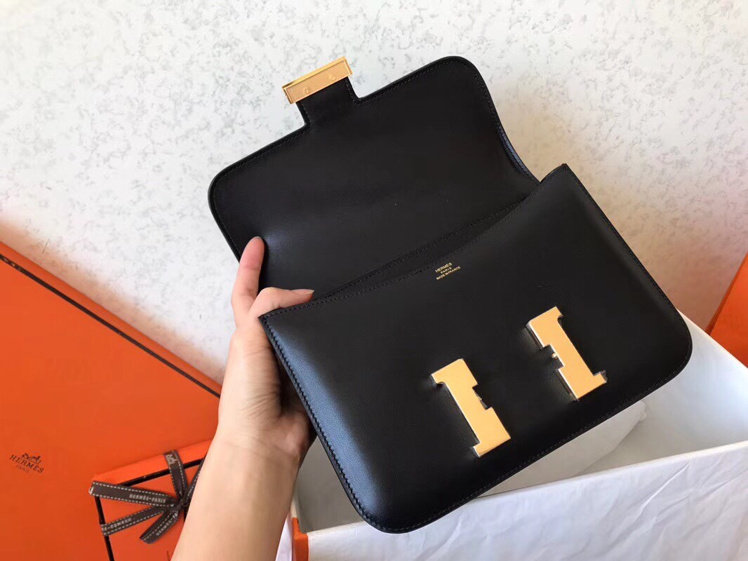 Hermes Swift Constance 24cm Black Handmade Bag