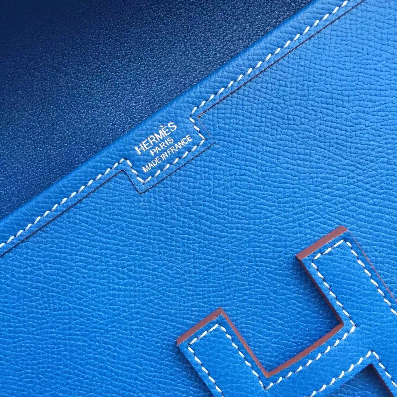 Hermes Blue Epsom Jige Elan 29 Clutch Bag