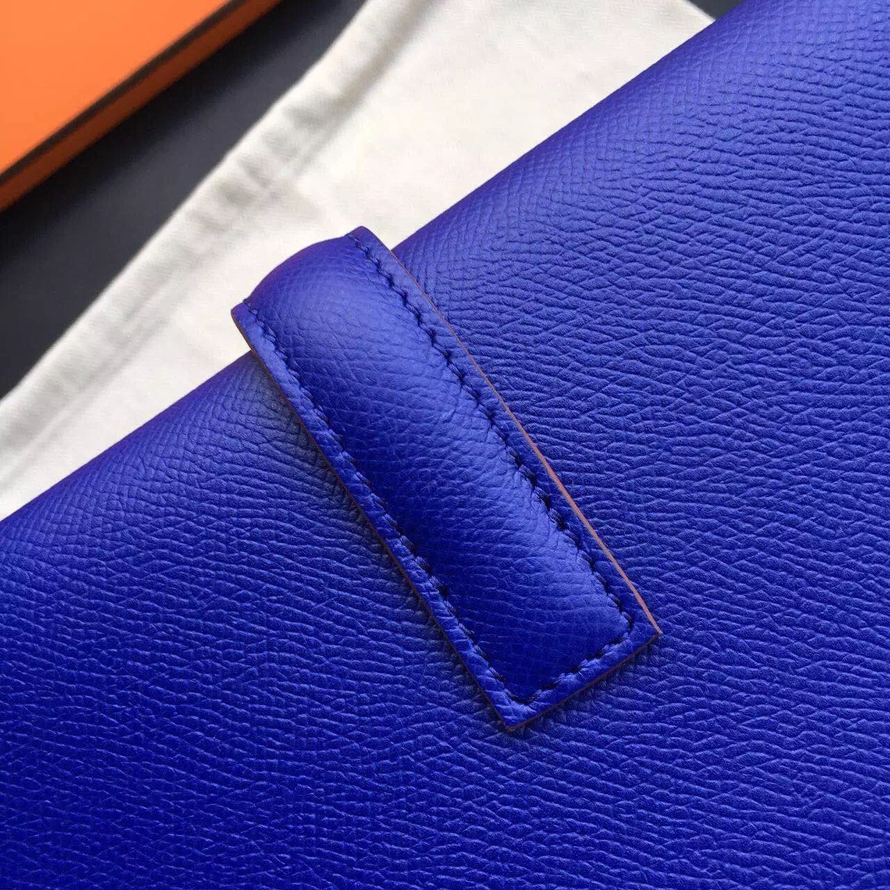 Hermes Blue Electric Epsom Jige Elan 29 Clutch Bag