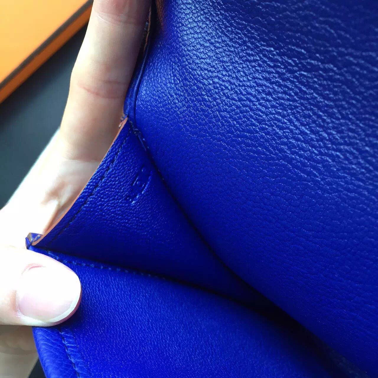 Hermes Blue Electric Epsom Jige Elan 29 Clutch Bag