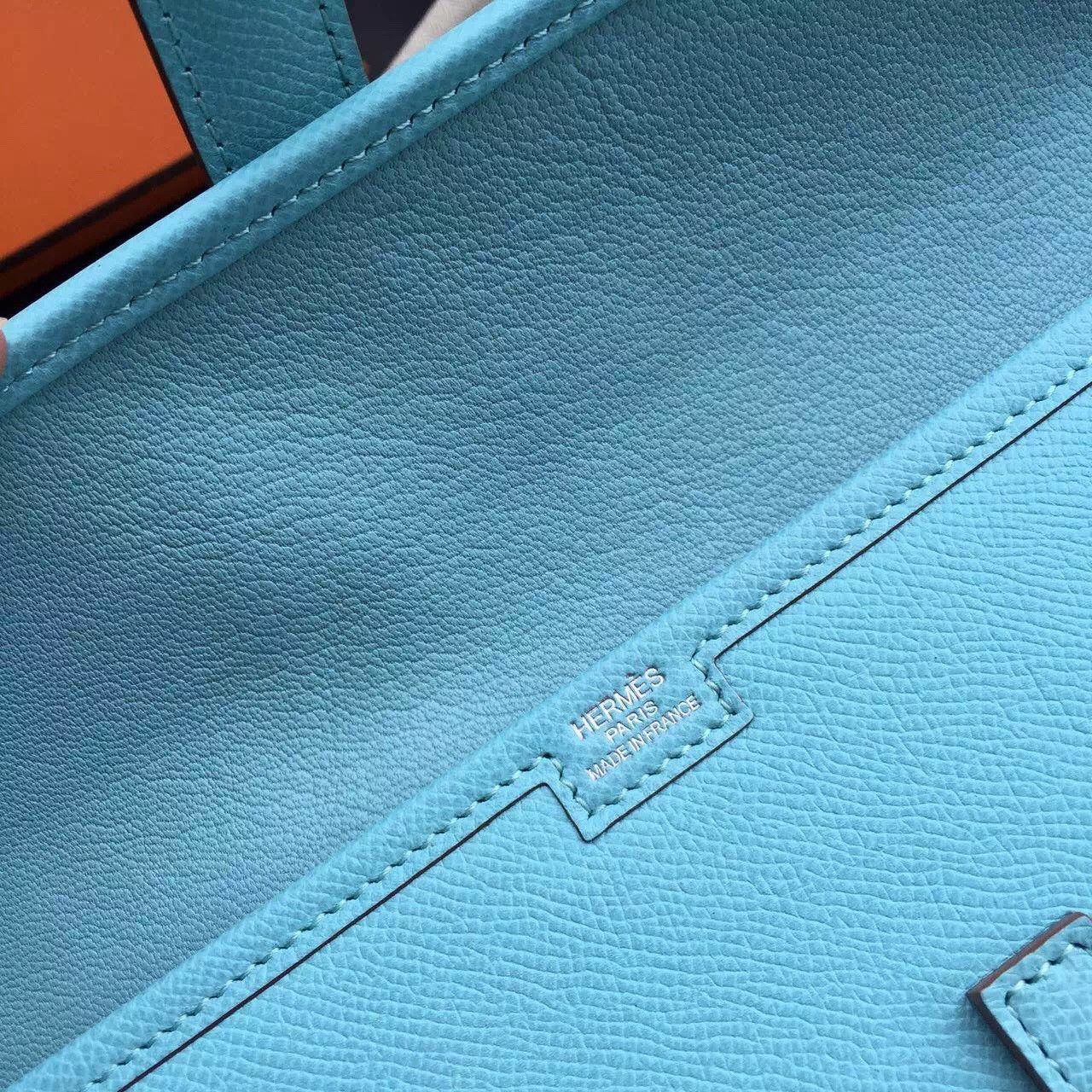 Hermes Blue Atoll Epsom Jige Elan 29 Clutch Bag