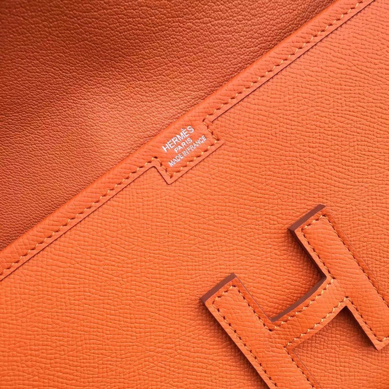 Hermes Orange Epsom Jige Elan 29 Clutch Bag