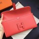 Hermes Rouge Pivoine Epsom Jige Elan 29 Clutch Bag