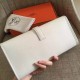 Hermes White Epsom Jige Elan 29 Clutch Bag