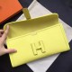 Hermes Yellow Epsom Jige Elan 29 Clutch Bag