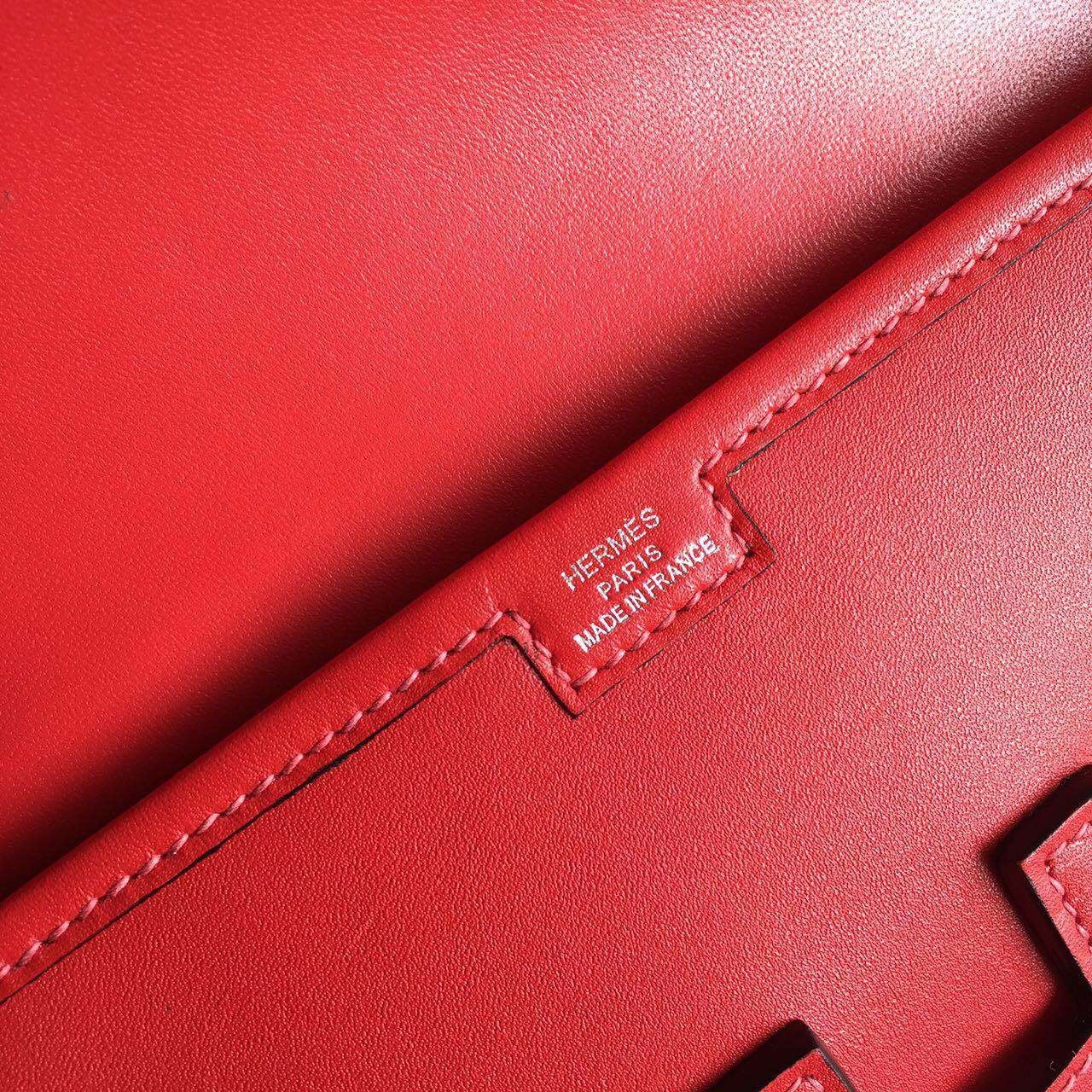 Hermes Red Swift Jige Elan 29 Clutch