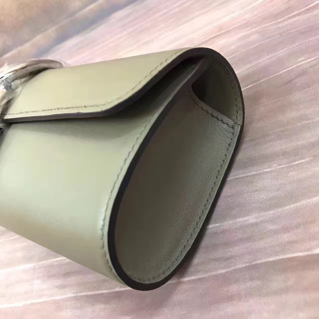 Hermes Handmade Egee Clutch In Khaki Swift Leather