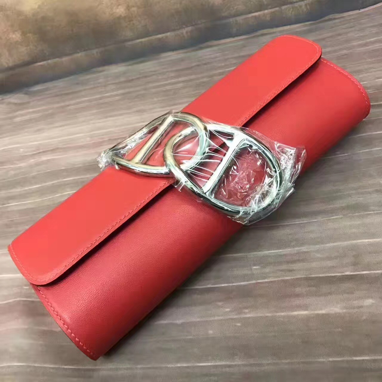 Hermes Handmade Egee Clutch In Red Swift Leather