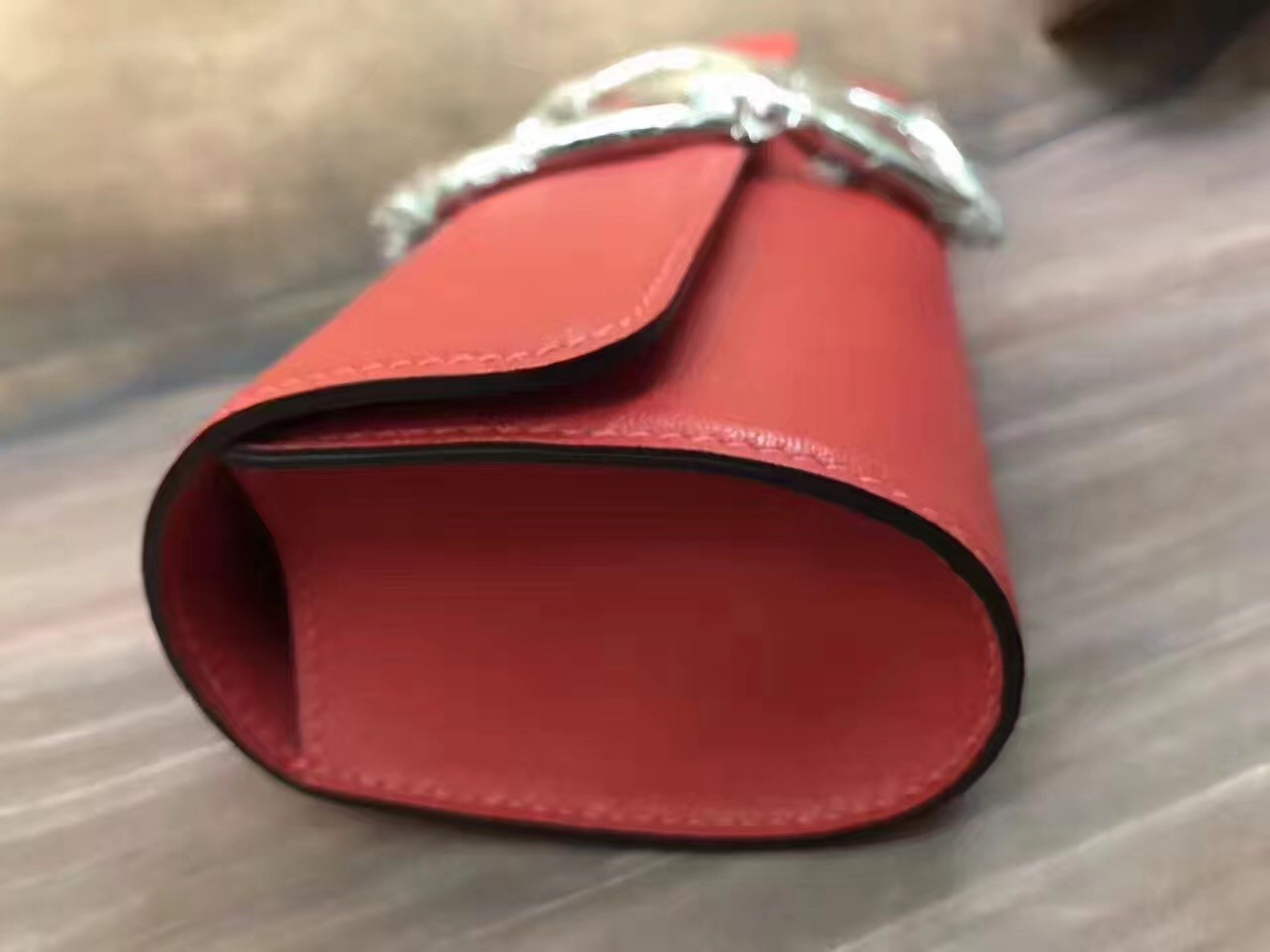 Hermes Handmade Egee Clutch In Red Swift Leather